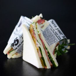 Sandwich-Ecke mit Schinken und Käse - Ansicht 
