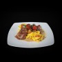 Saltimbocca vom Kalb / Rahm-Salbei-Soße / Tomaten-Tagliatelle / Grana Padano